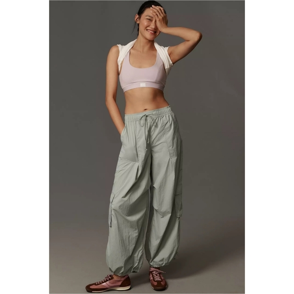 Daily Practice × Anthropologie Base Jump Psrachute Pants Guacamole Nwot - Picture 1 of 8